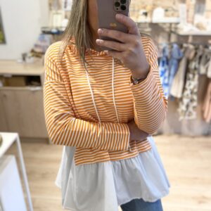 Sweat rayures orange