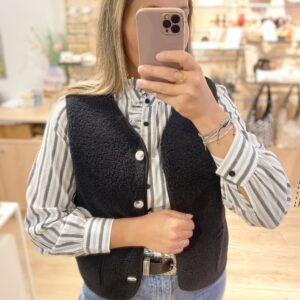 Gilet bouclette noir - 46