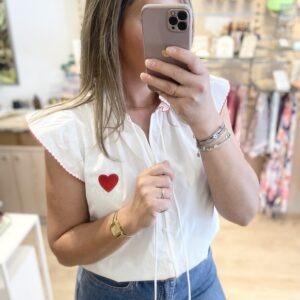 Blouse coeur rouge - S/M